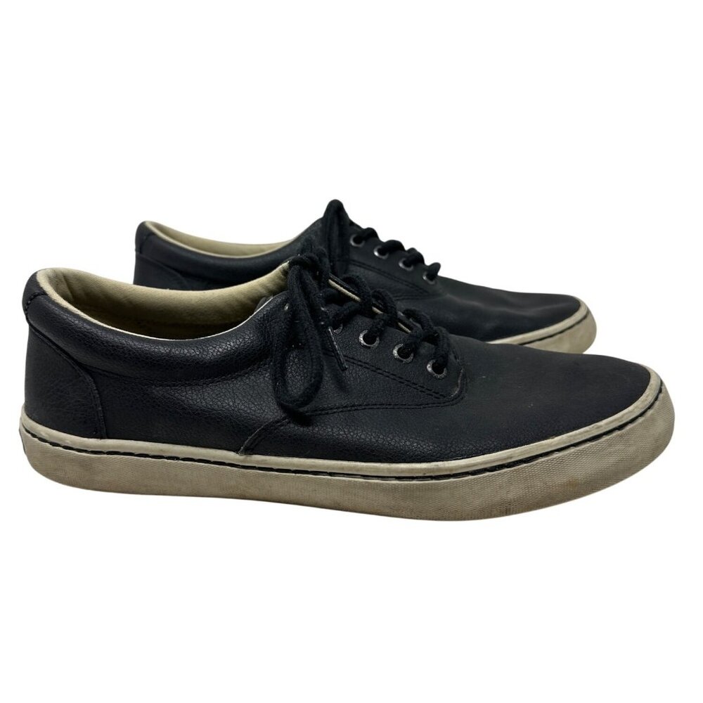 Sperry Black Leather Lace-Up With Rubber Soles Shoes Men's Size 10M